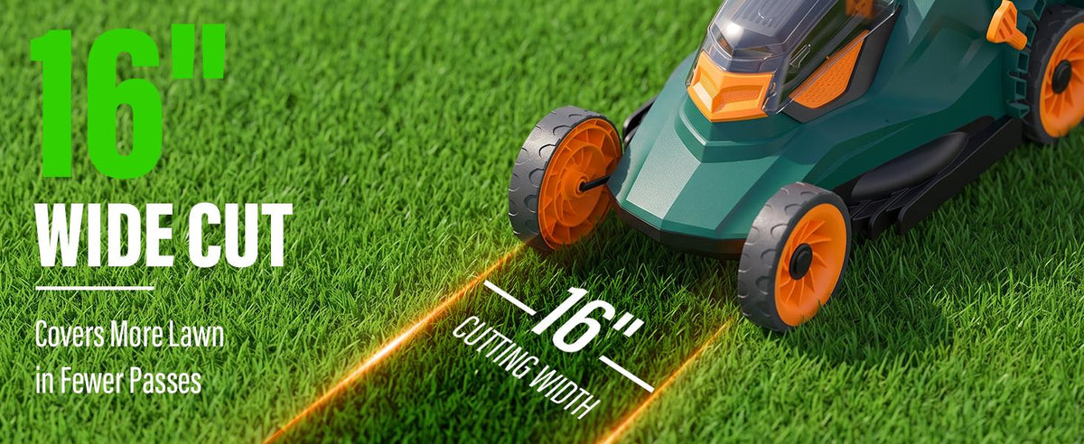 40V Cordless Lawn Mower, 16-Inch Brushless Electric Push Mower with 4.0Ah Battery, Low/High Speed Control, 5-Position Height Adjustment, 40L Grass Bag, Lightweight Mower for Yard/Lawn