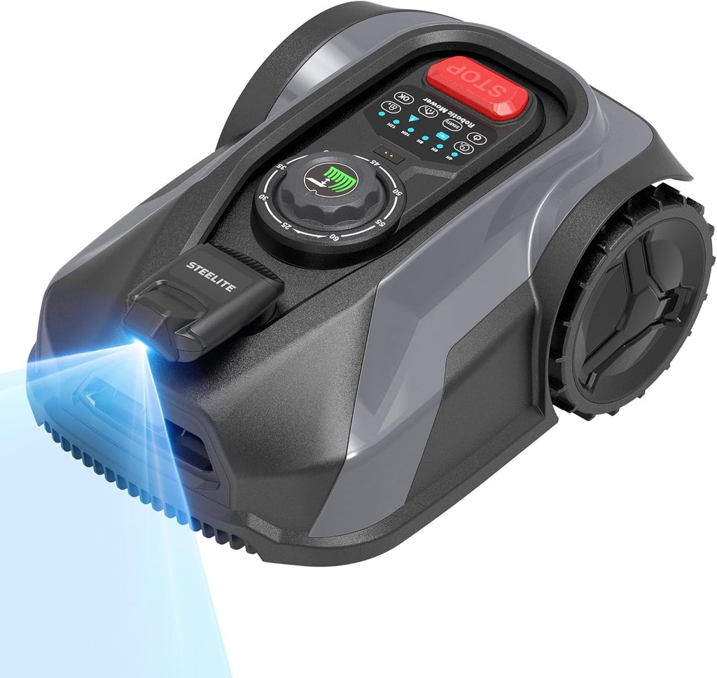 Robotic Lawn Mower S7 with App Control, No Boundary Wire, Auto-Charging, Robot Lawn Mower with Obstacle Avoidance and Brushless Motor for Lawns Up to 1/4 Acre, 7.1" Cutting Width