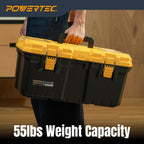 22-Inch Tool Box with Trays - Lockable, Metal Latch, Organizer, Portable Storafor Tools, Small or Mid-Sized Parts (72363)