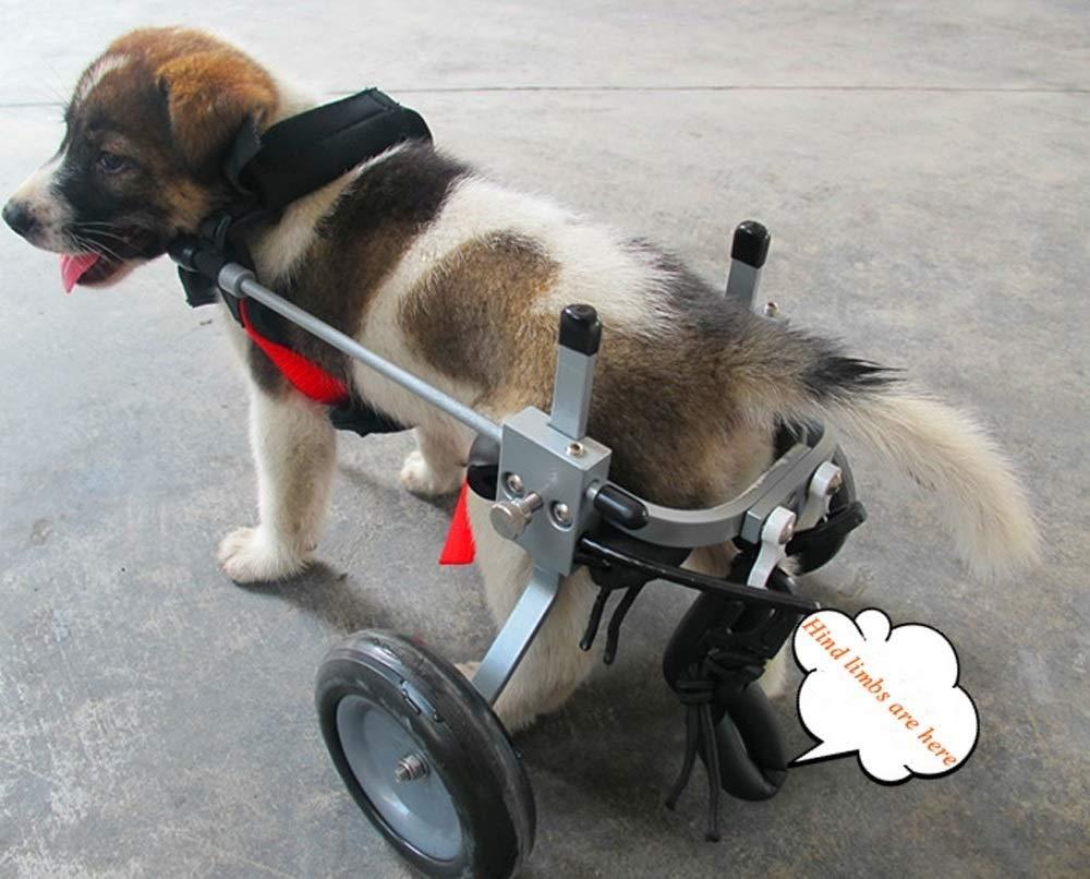 ZHIJIA Pet Disabled Wheelchair Disabled Pet Wheelchair 2 Rounds Dog Hind Leg Moped Light Weight Adjustable Multi-Size Optional