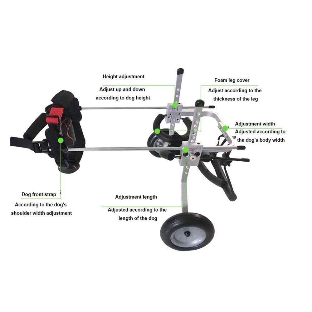 ZHIJIA Pet Disabled Wheelchair Disabled Pet Wheelchair 2 Rounds Dog Hind Leg Moped Light Weight Adjustable Multi-Size Optional
