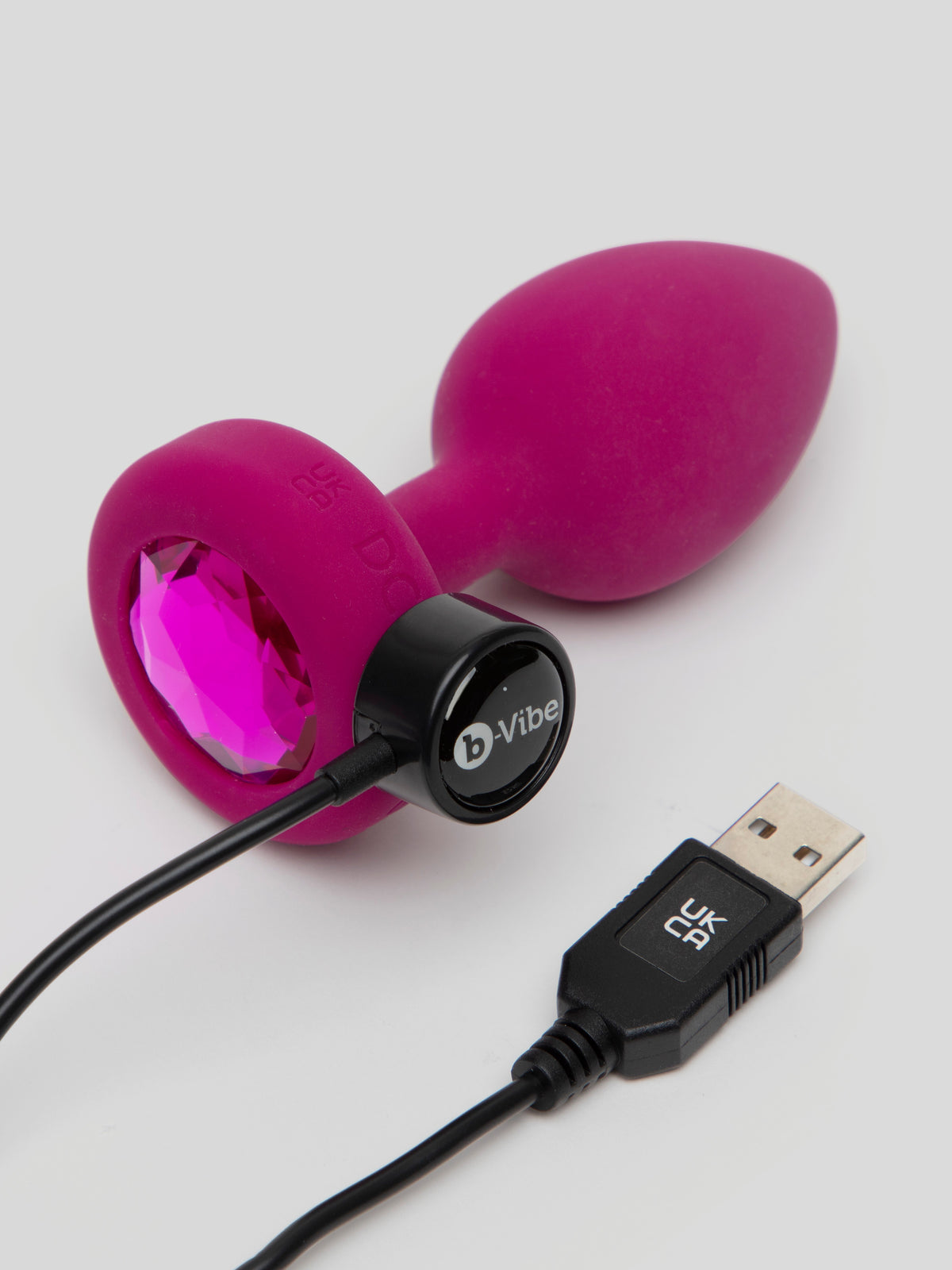 B-Vibe Remote Control Rechargeable Vibrating Silicone Jewelled Butt Plug , Pink