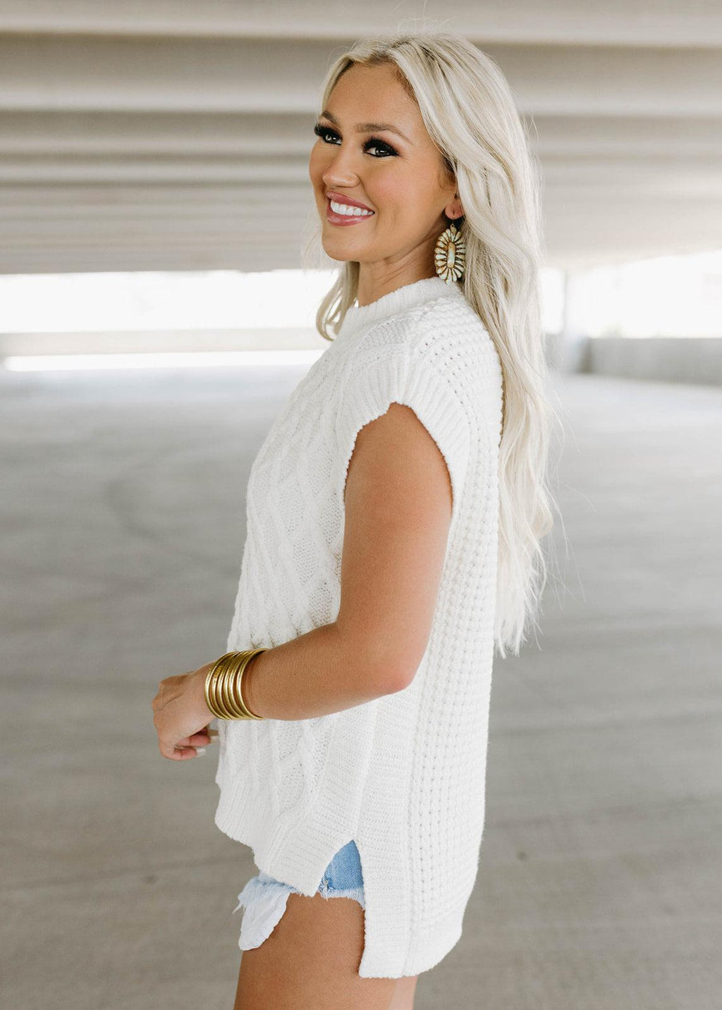 briana milk froth sweater top