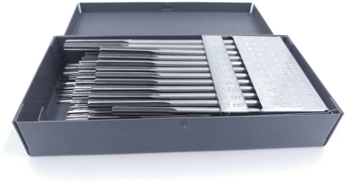 60 Pcs No.1 to No.60 Hss Ansi ChucReamer Set in Huot USA Index Metal Box, 5500-Sk00 | 60 Pc Set, Straight Shank, Straight Flute, Right-Hand Cut, +0.0001 to +0.0005 in Tolerance, Huot Box