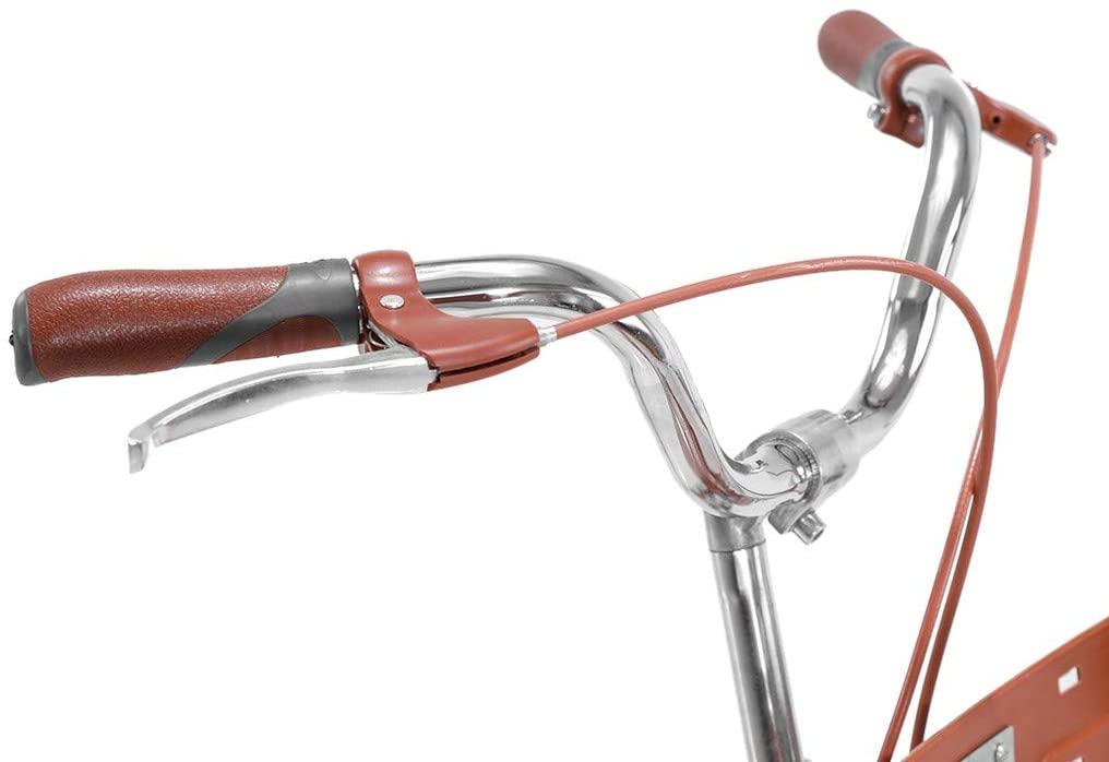 Tengma Womens Comfort Bikes Beach Cruiser Bike, 26 Inch Single Speed Bicycle Road Bikes, Comfortable Commuter Bicycle High-Carbon Steel Frame, Front Basket, Rear Racks, Adult Classic Retro Bicycle