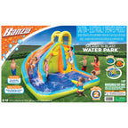 Banzai Splash 'N Blast 12 x 10.5 x 8 Ft Kids Outdoor Backyard Inflatable Water Slide Park Toy with Climbing Wall, Basketball