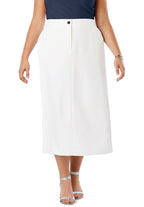tummy control bi-stretch midi skirt