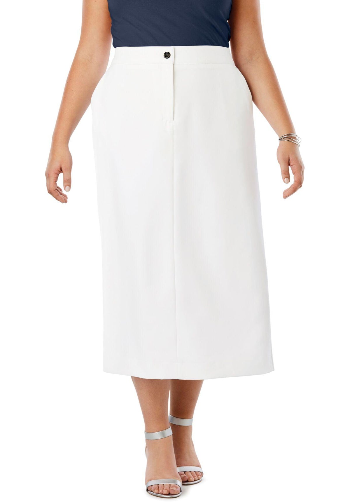 tummy control bi-stretch midi skirt