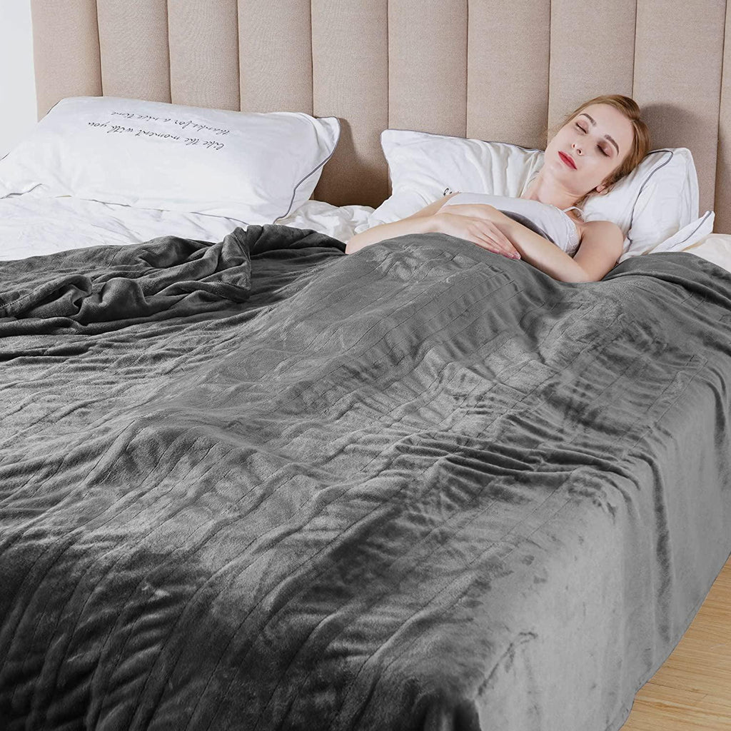 Electric Blanket Size with Dual Controllers, 10 Heating Levels&amp; 12 hours Auto-off, Overheat Protection, Grey
