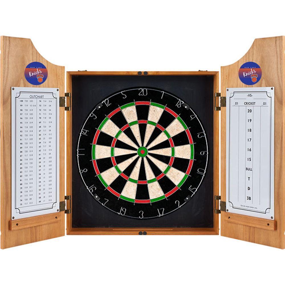 20.5 in. York Knicks Hardwood Classics NBA Wood Dart Cabinet Set