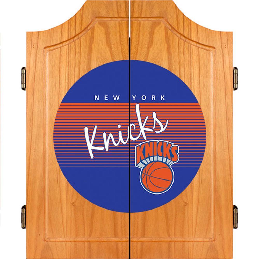 20.5 in. York Knicks Hardwood Classics NBA Wood Dart Cabinet Set