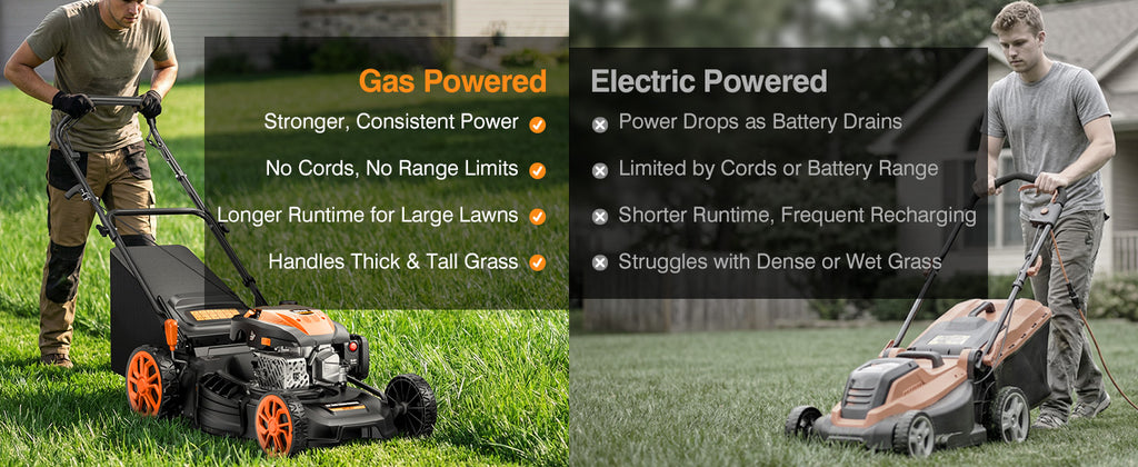 21” Self Propelled Lawn Mower Gas, 170CC 4-in-1 Mulch/Rear Bag/Side Discharge/Rear Discharge, Walk-Behind Gas Lawnmower with 7-Position Cutting Height, Foldable Gas Powered Lawn Mowers