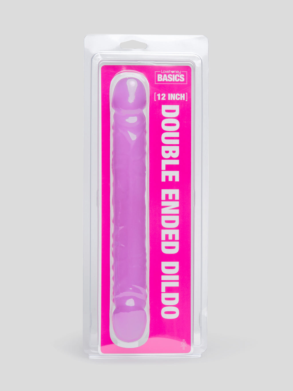 BASICS Double-Ended Dildo 12 Inch, Purple