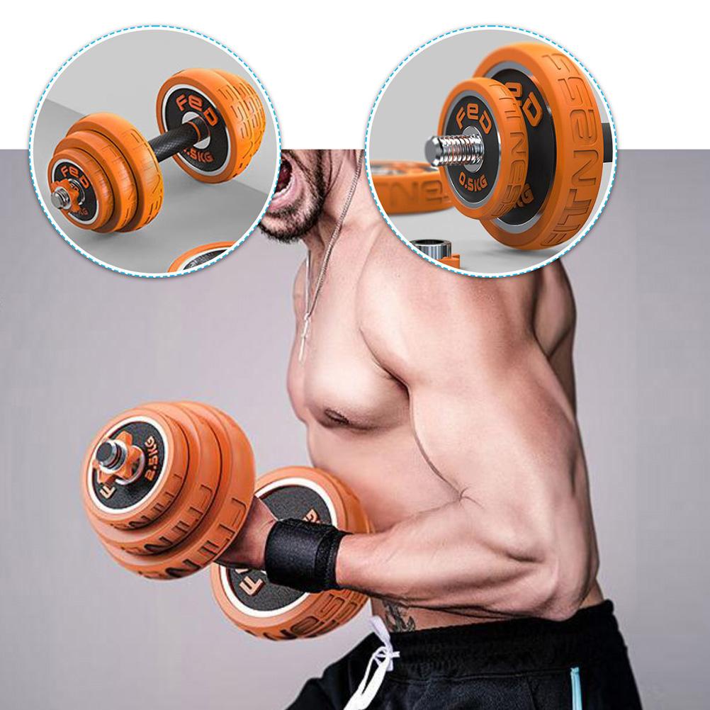 66LB Dumbbell Weight Set Adjustable Dumbbells Barbell - Black Plastic Box Packing, OranRubber Ring