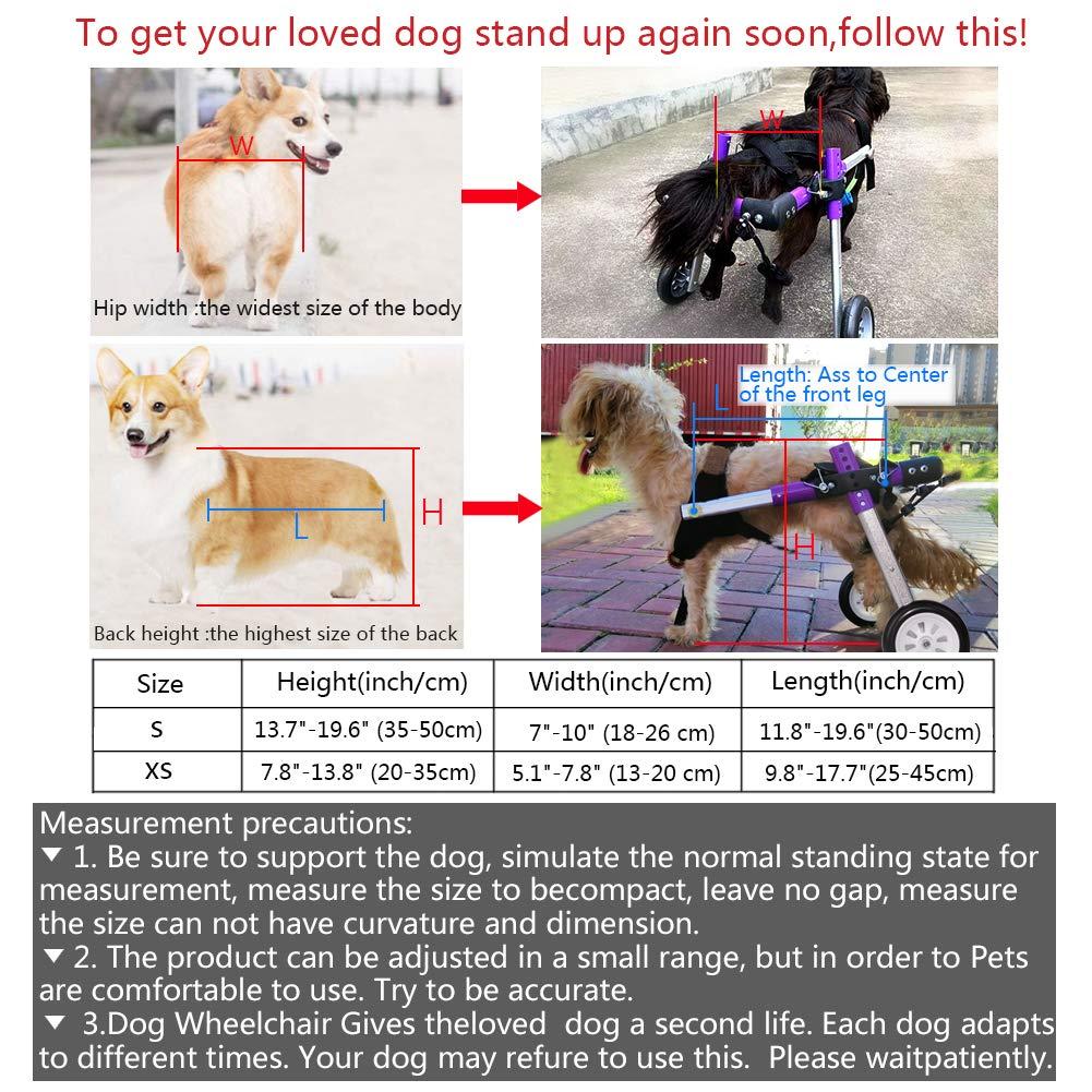 HiHydro 6 Types Cart Pet Wheelchair for Handicapped Hind Legs Small Dog Cat/Doggie/Puppy Walk  Steel
