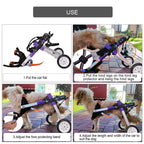 HiHydro 6 Types Cart Pet Wheelchair for Handicapped Hind Legs Small Dog Cat/Doggie/Puppy Walk  Steel