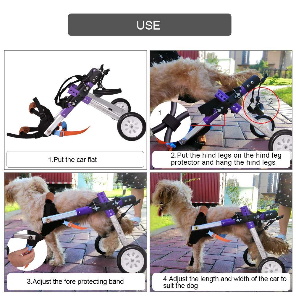 HiHydro 6 Types Cart Pet Wheelchair for Handicapped Hind Legs Small Dog Cat/Doggie/Puppy Walk  Steel
