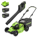 80V 21” Brushless (Push) Cordless Electric Lawn Mower + (500 CFM) Axial Leaf Blower (75+ Compatible Tools), (2) 2.0Ah Batteries and 30 Minute Rapid Charger