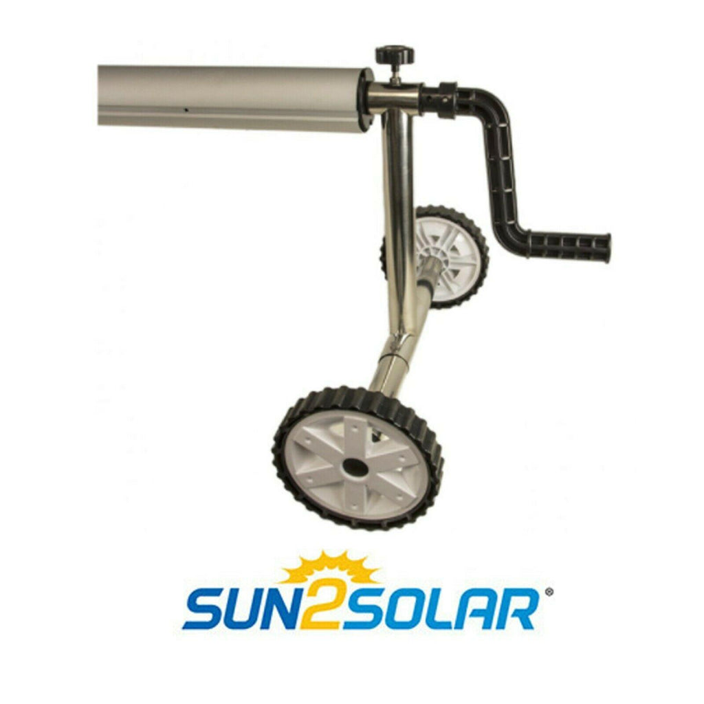 sun2solar stainless steel swimming pool solar cover reel w/ tube - 20' ft wide