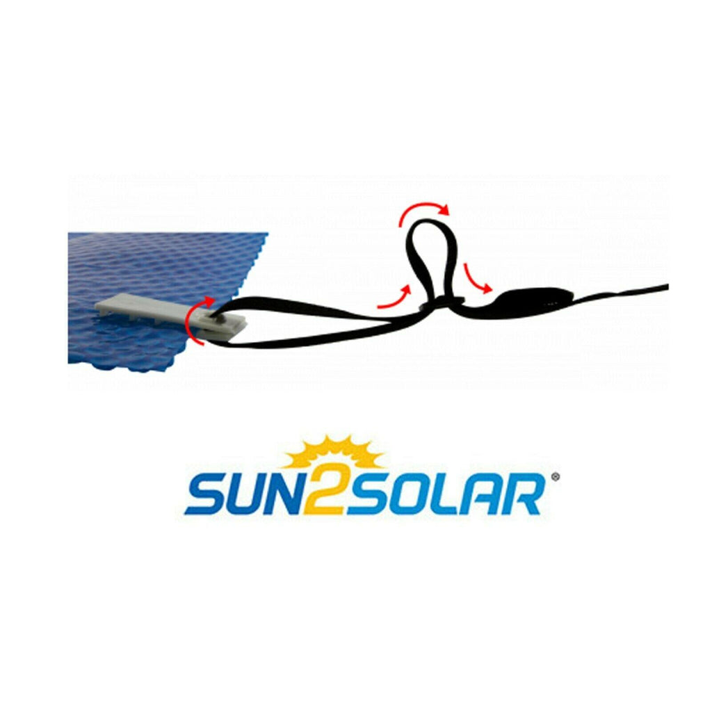 sun2solar stainless steel swimming pool solar cover reel w/ tube - 20' ft wide