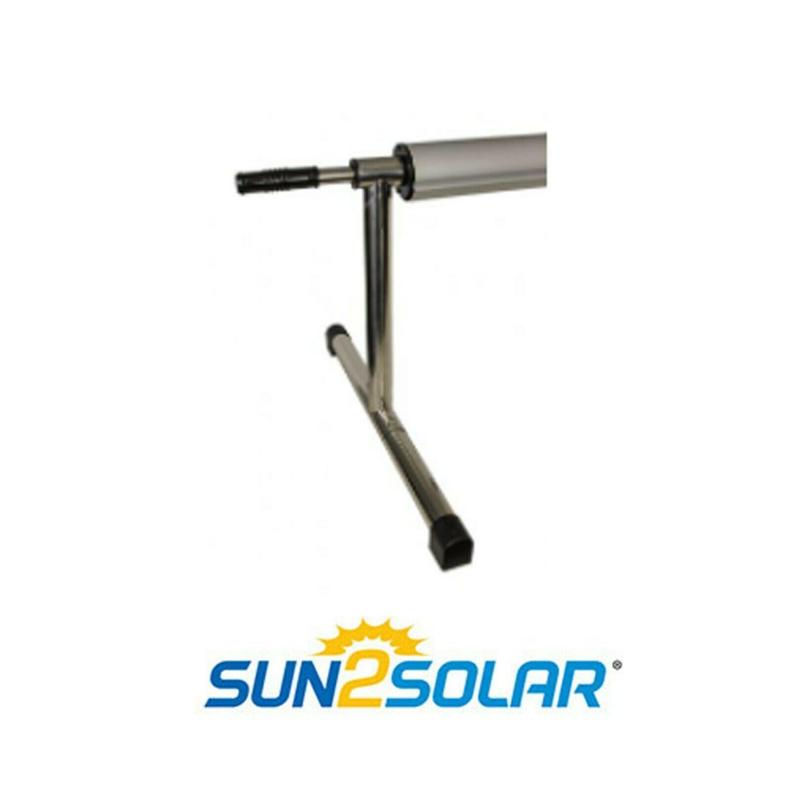 sun2solar stainless steel swimming pool solar cover reel w/ tube - 20' ft wide