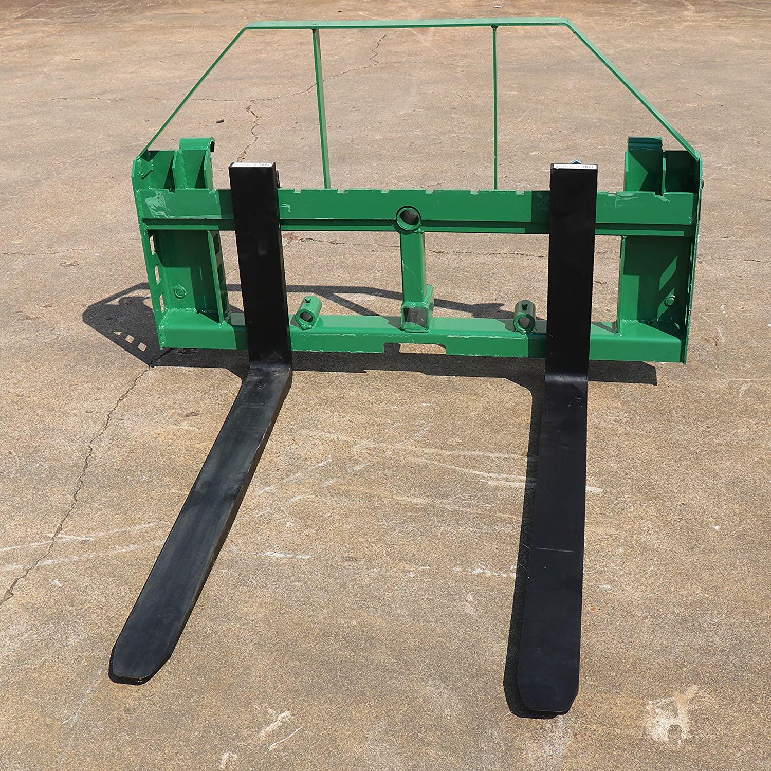 titan attachments pallet fork frame fits john deere loaders with 2" hitch receiver includes 42 in class ii fork blades