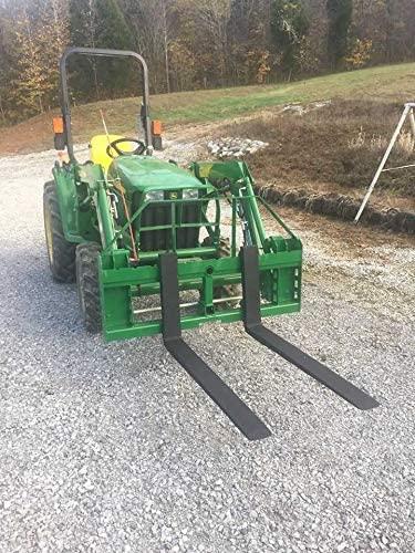 titan attachments pallet fork frame fits john deere loaders with 2" hitch receiver includes 42 in class ii fork blades