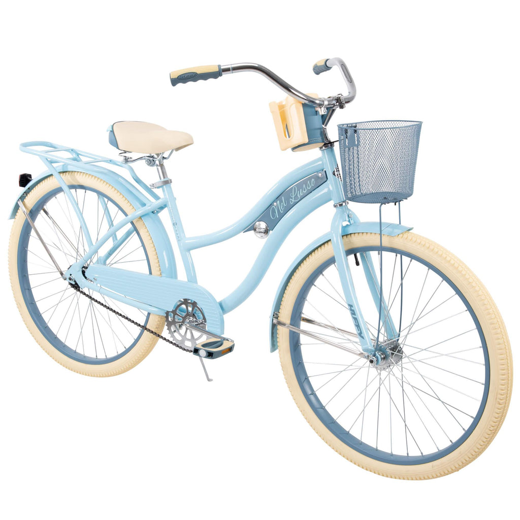 Huffy, Nel Lusso Classic Cruiser Bike with Perfect Fit Frame, Women's, Light Blue, 26 Inch