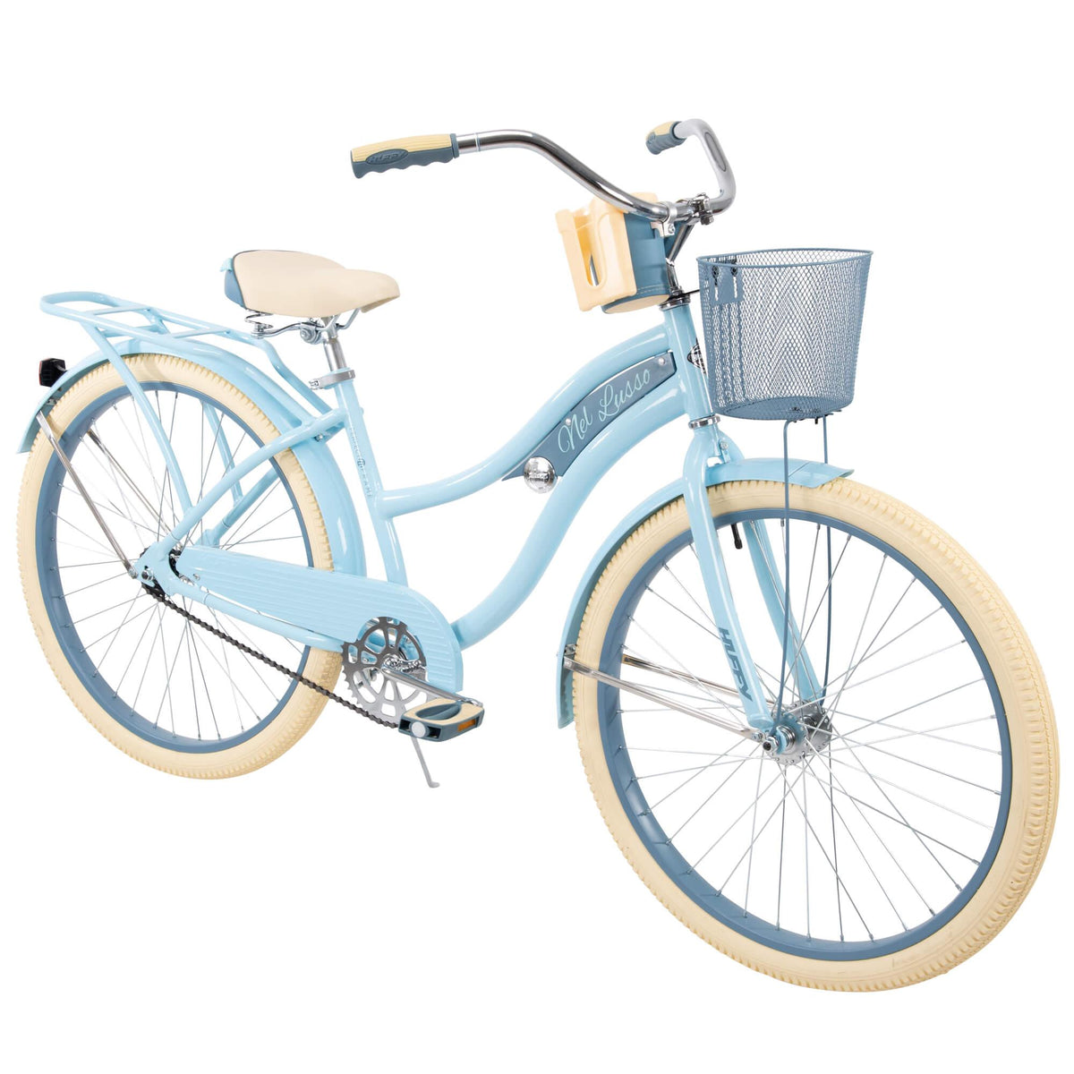 Huffy, Nel Lusso Classic Cruiser Bike with Perfect Fit Frame, Women's, Light Blue, 26 Inch