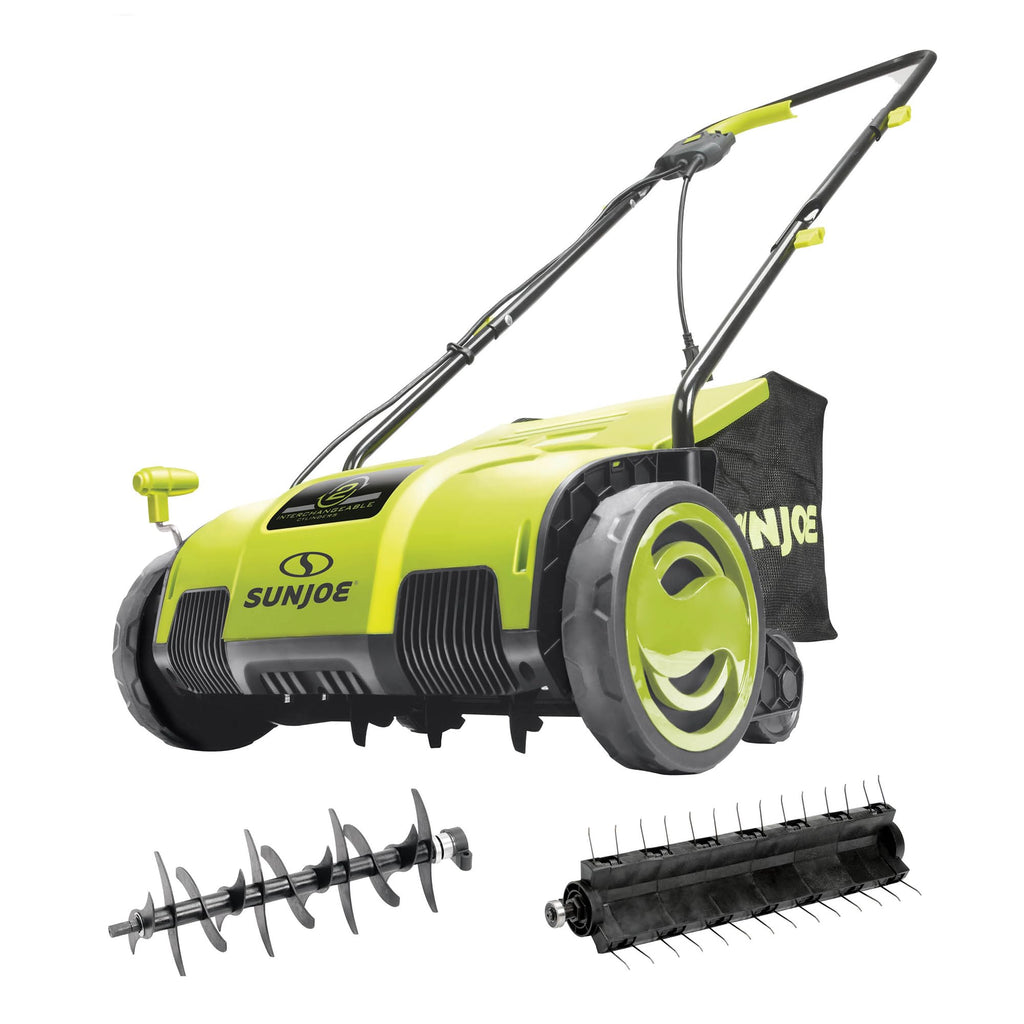 Corded Electric Lawn Dethatcher and Scarifier, 12-Amp, 12.6-Inch Cutting Width - Heavy-Duty Yard Trimmer and Mower Machine for Gardening Care and Maintenance, AJ798E