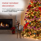 33 in. Tall Weathered Barrel Reindeer With Warm White LED Lights