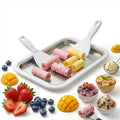 Ice Cream Maker, Rolled Ice Cream Maker, Soft Serve Ice Cream Maker – Perfect for Ice Cream, Frozen Yogurt & More! Food-Grade  Steel Ice Cream Roll Machine for Home Use (White)