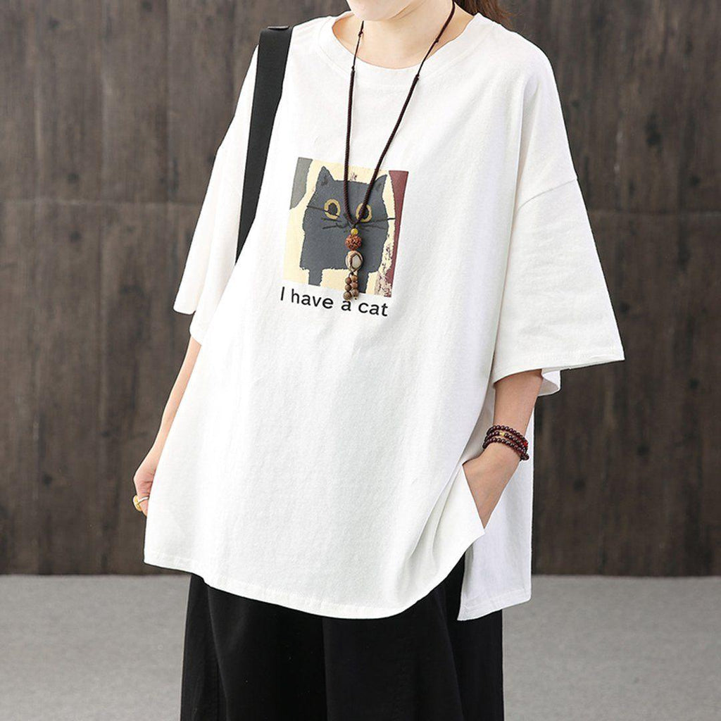 owl printed loose casual t-shirt