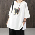 owl printed loose casual t-shirt