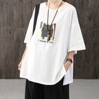 owl printed loose casual t-shirt