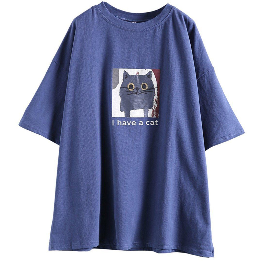 owl printed loose casual t-shirt