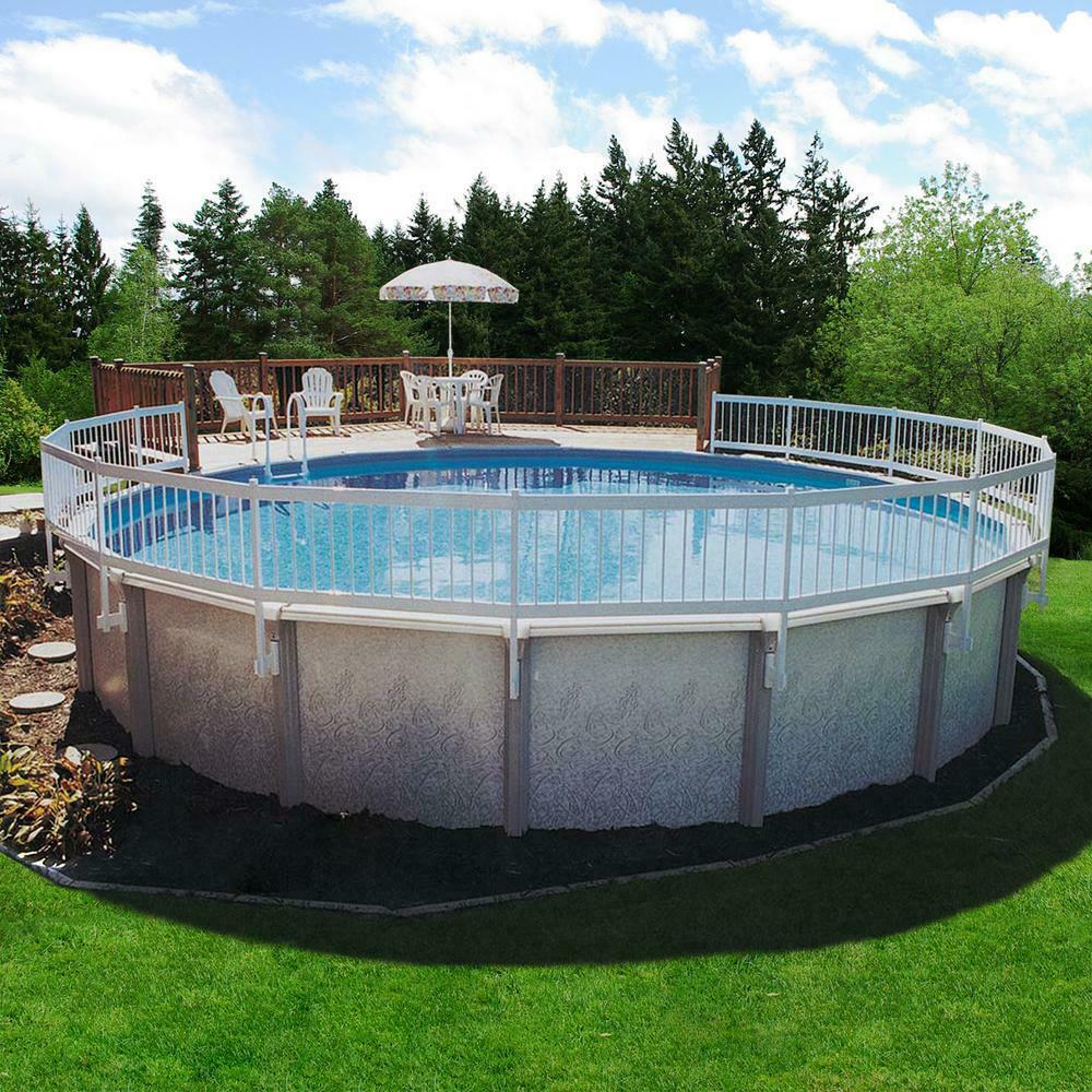 above ground pool safety fence 8 section kit maintenance free vinyl construction