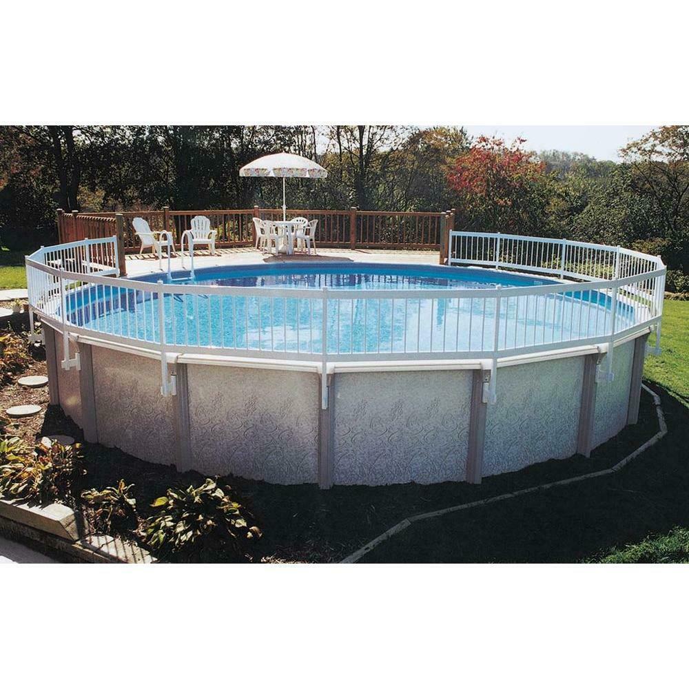 above ground pool safety fence 8 section kit maintenance free vinyl construction