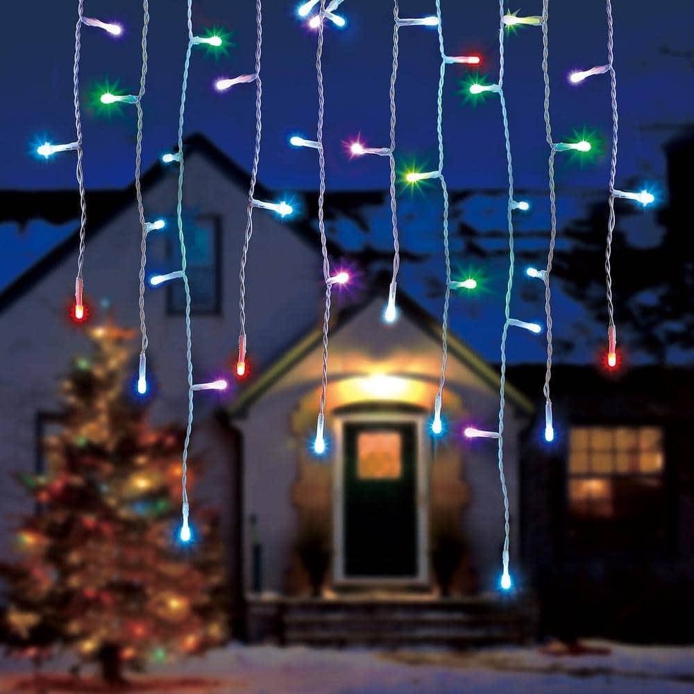Black Metal Rotating Christmas Tree Stand with Twinkly App Controlled RGB Lights