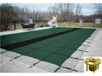 gli hyperlite rectangle solid pool safety cover w/ sure-flo drain &amp; wood anchors