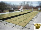 gli hyperlite rectangle solid pool safety cover w/ sure-flo drain &amp; wood anchors