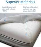PetFusion BetterLounDog Bed w/ solid orthopedic Memory Foam, Waterproof foam liner, &amp; YKK zippers. (Easy clean, removable micro-suede cover). 1 yr Warranty