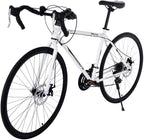 Belone 21 Speed Road Bike, 700C Wheels Road Bicycle Dual Disc Brake, Aluminum Full Suspension Bicycles, Perfect for Road Or Dirt Trail Touring, Small