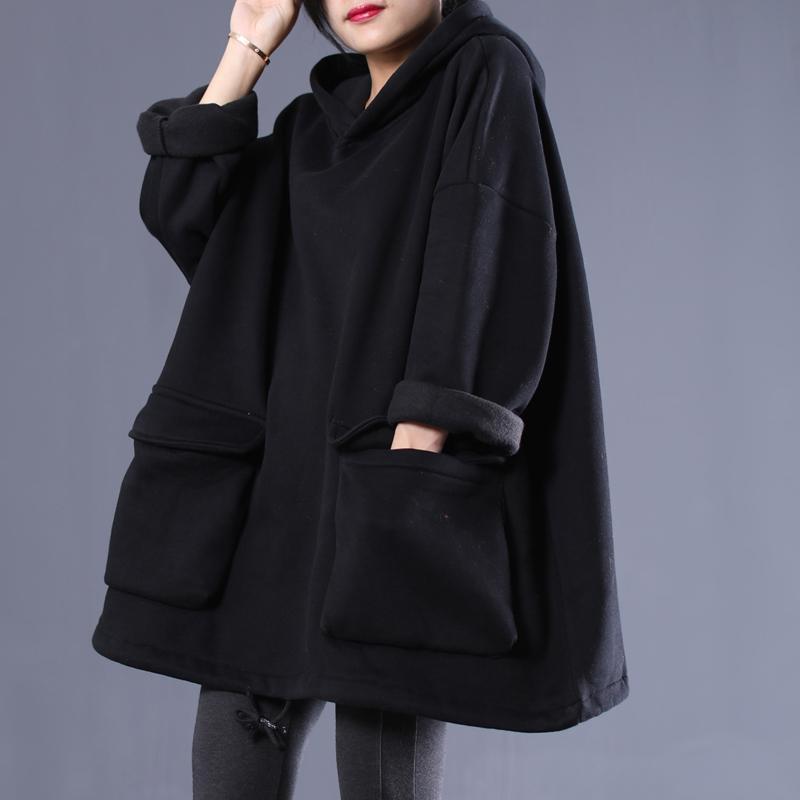 Loose Casual Double Pocket Hooded Sweatshirt