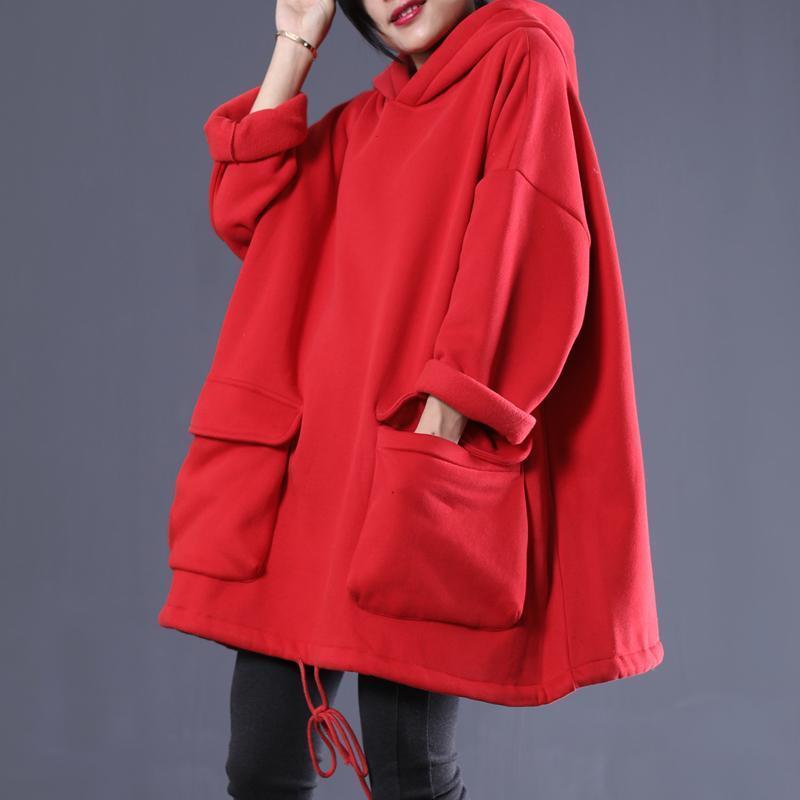 Loose Casual Double Pocket Hooded Sweatshirt