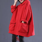 Loose Casual Double Pocket Hooded Sweatshirt