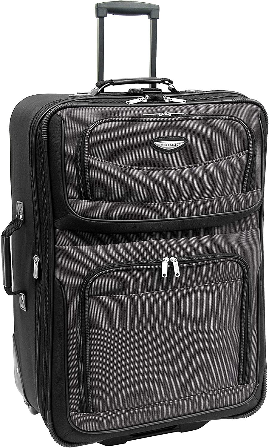 Amsterdam Expandable Rolling Upright Luggage, Gray, Checked-Large 29-Inch