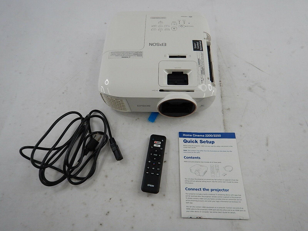 epson home cinema 2250 3lcd full hd 1080p projector with android tv, white