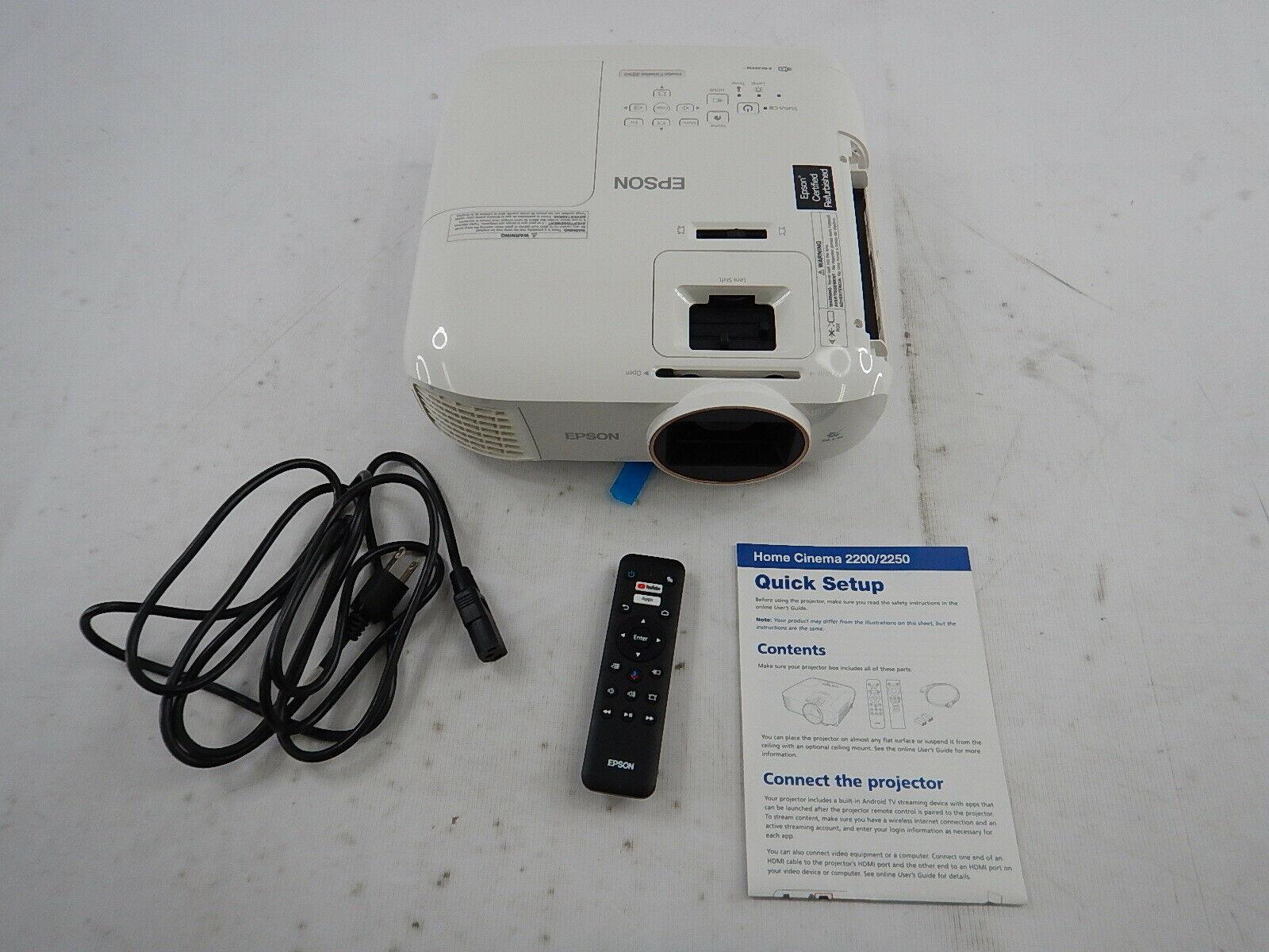 epson home cinema 2250 3lcd full hd 1080p projector with android tv, white