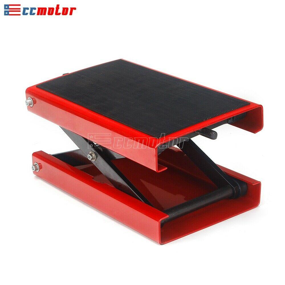 1100LB Wide Deck Motorcycle Center Scissor Lift Jack Hoist Stand Bike ATV Red